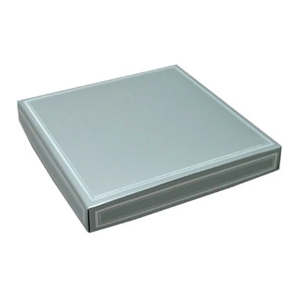 50 Covers - 16 oz. Candy Box Covers - Silver with Silver Trim