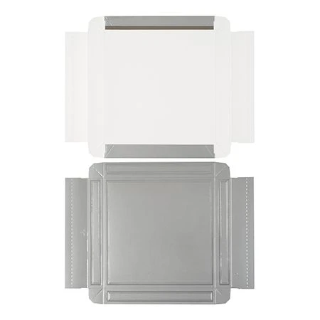 50 Covers - 16 oz. Candy Box Covers - Silver with Silver Trim
