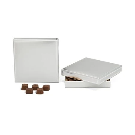50 Covers - 16 oz. Candy Box Covers - Silver with Silver Trim