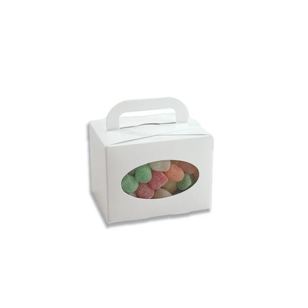 Window Candy Box Totes White 4" x 3" x 3" / 50 Pcs. / Bulk Pricing Options