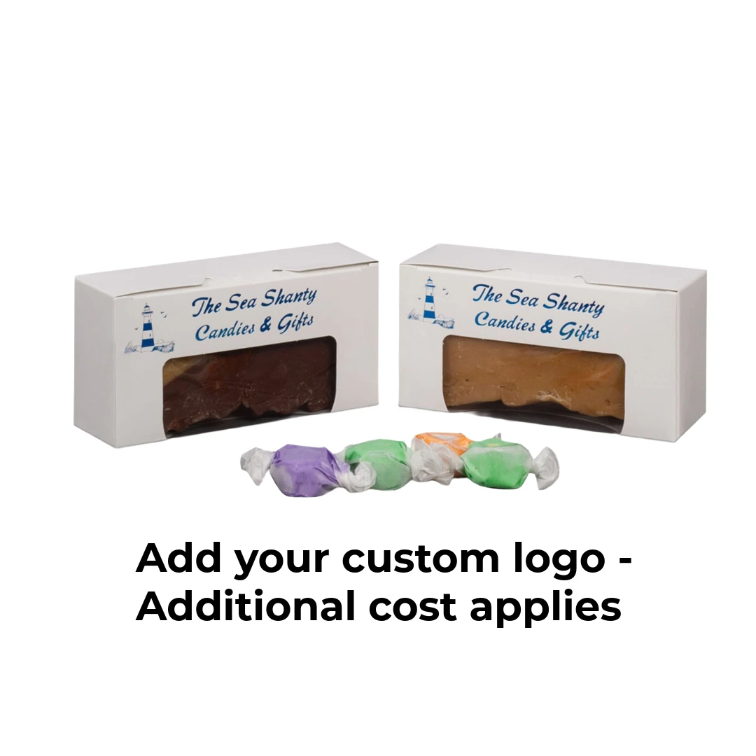 250 Boxes 1/2 lb. Candy & Fudge Boxes - White with Window 5-1/2" x 2-3/4" x 1-3/4"