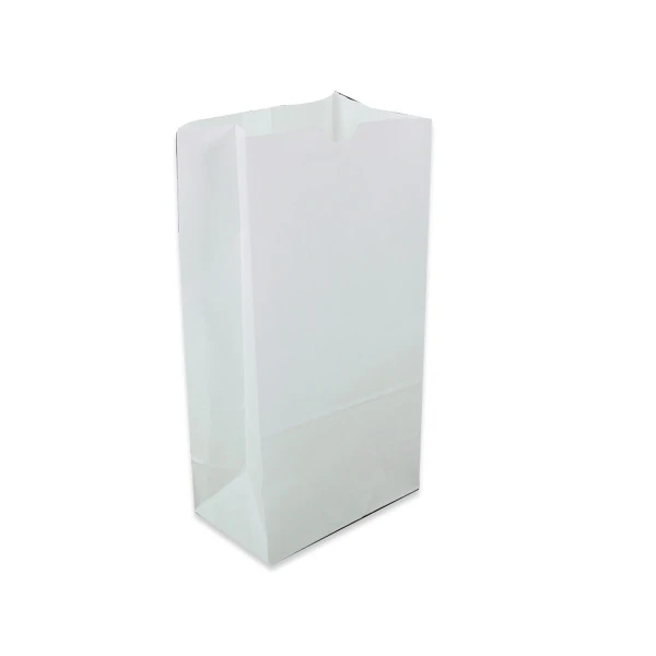 500 Bags -12 lb. White SOS Paper Bags - 35# Paper - 7-1/8" x 4-3/8" x 13-15/16"