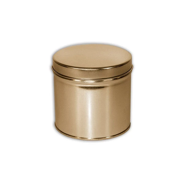 48 Tins - Tin Boxes - 1/2 Quart 3-9/16" Diameter x 3-1/4" Height - Gold