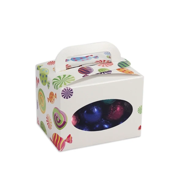 Window Candy Tote Box 4" x 3" x 3" Wrapped Candies 50 Pcs (bulk pricing options)