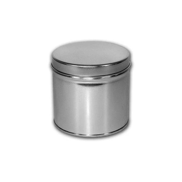 48 Tins - Tin Boxes - 1/2 Quart 3-9/16" Diameter x 3-1/4" Height - Platinum