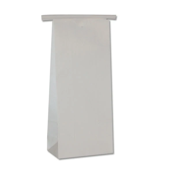 1000 Bags - White Gloss Coffee - Cookie Tin Tie Bags - 1 lb. - 4-1/4" x 2-1/2"x 9-3/4"
