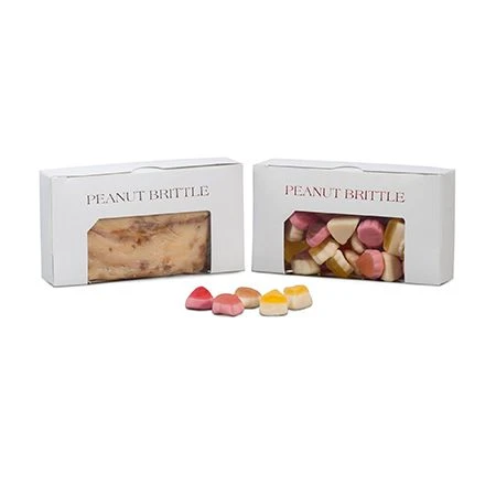 500 Boxes 1/2 lb. Candy & Fudge Boxes White with Window 6" x 3-1/4" x 1-1/8"