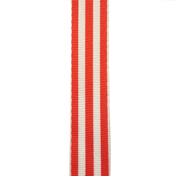 Carnival Candy Stripe Grosgrain Ribbon - Orange/White 7/8" x 25 Yds/Rl