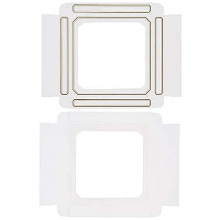 250 Covers - 16 oz. Candy Box Covers - White/Gold Trim & Window - 7-3/4" x 7-3/4" x 1-1/8"