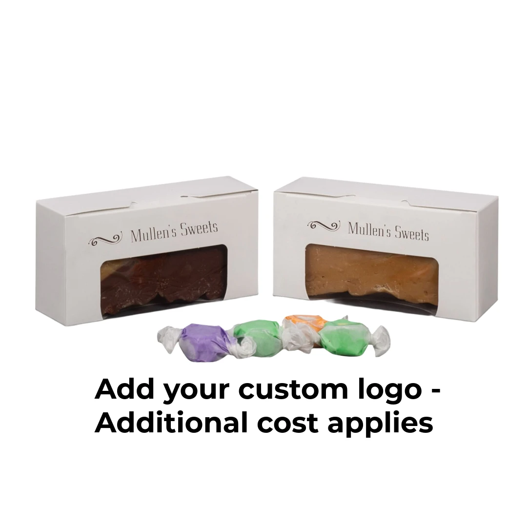 250 Boxes - 1 lb. Candy & Fudge Boxes - Solid White with Window