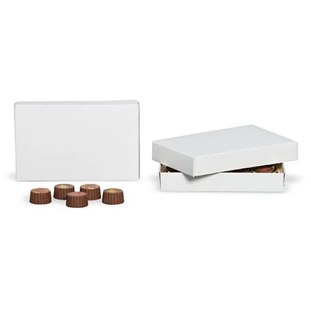 250 Covers - 1/2 lb. Candy Box Covers - White- 7-1/8" x 4-1/2" x 1-1/8"