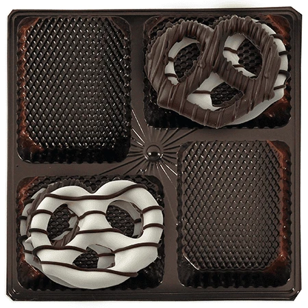500 Trays - 16 oz. Heat Stable - Plastic Candy Trays - 4 Cavities - 7-7/16" x 7-7/16" x 15/16"