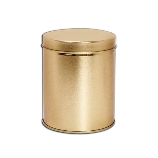 24 Tins - Tin Boxes - 1 Quart 4-1/16" Diameter x 4-7/8" Height - Gold