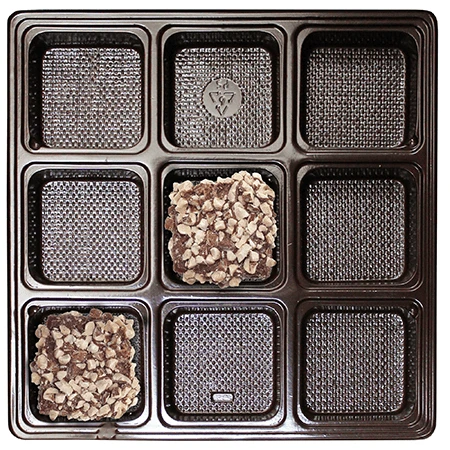 50 Trays - 16 oz. Plastic Candy Trays - 9 Cavities - 7-7/16" x 7-7/16" x 15/16"
