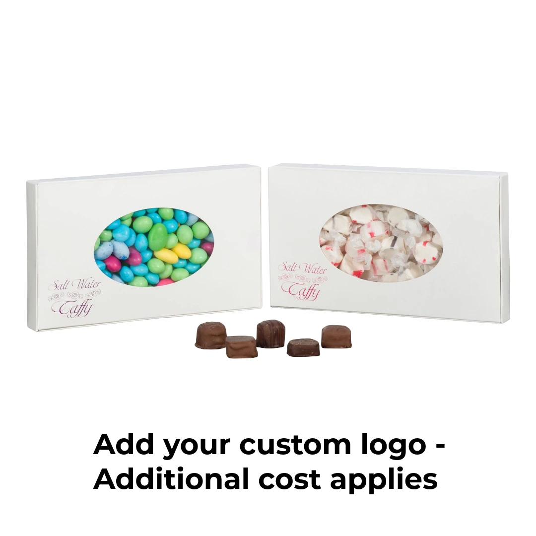 250 Boxes - 1 lb. Candy & Fudge Boxes - White with Window