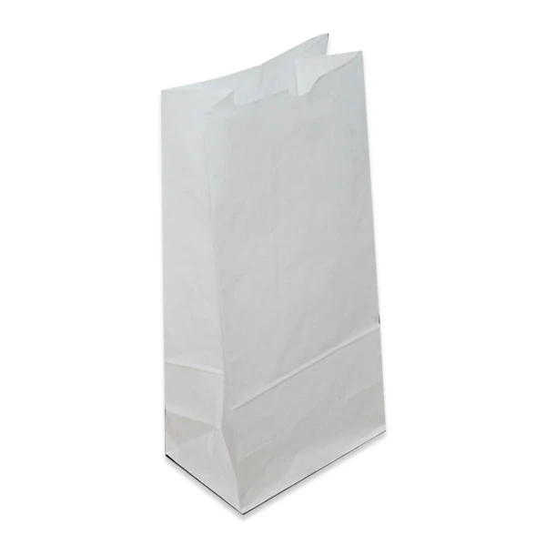 500 Bags - 16 lbs. White SOS Paper Bags - 35# Paper 7-11/16" x 4-7/8" x 16-1/16"