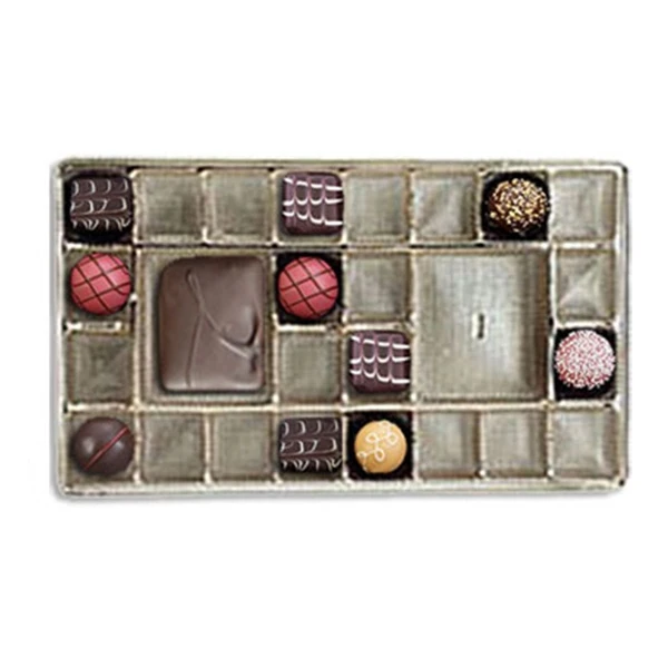 50 Trays - 1-1/2 lb. Plastic Candy Trays 26 Cavities - Gold