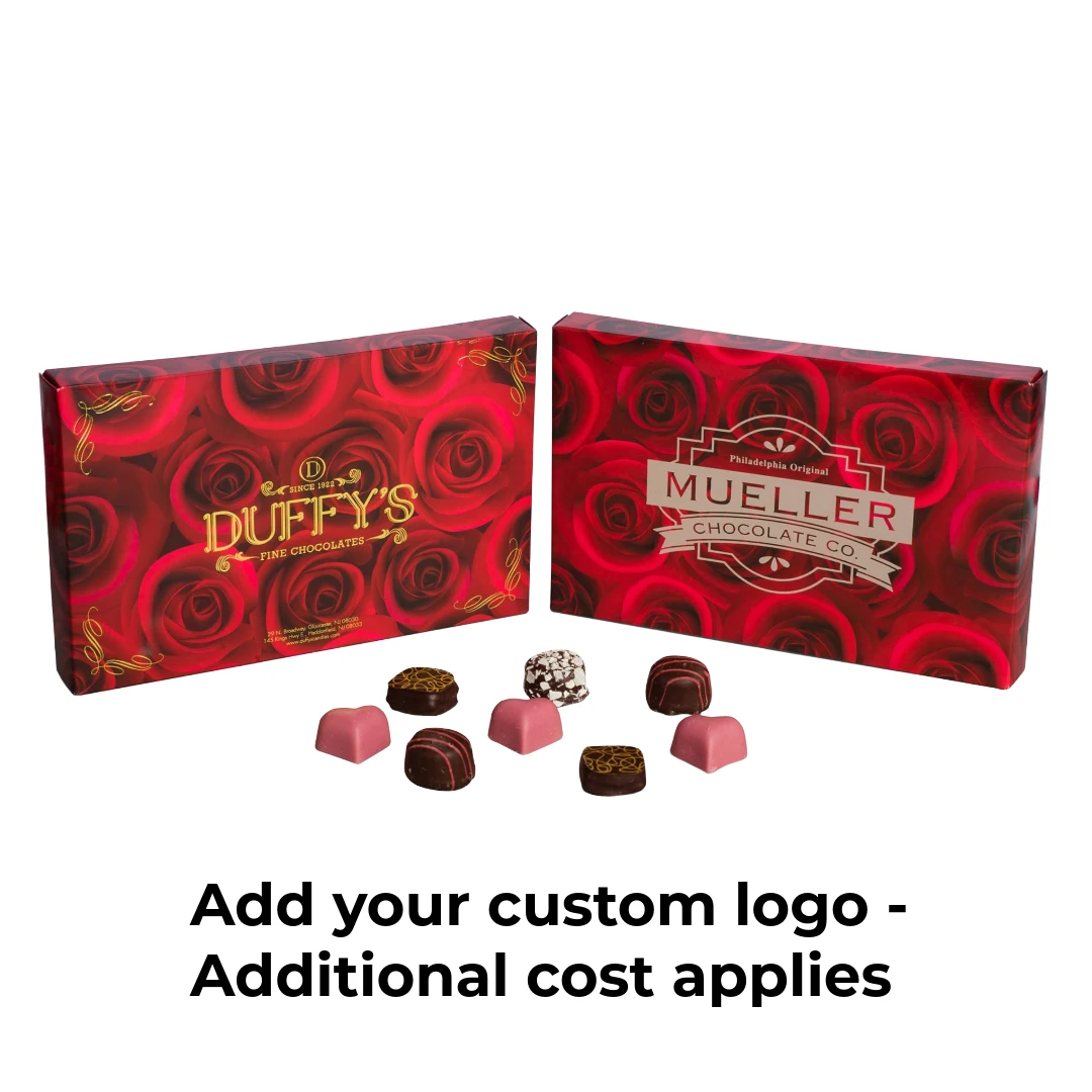 250 Covers - 1 lb. Candy-Chocolate Box Covers - Dark Rose