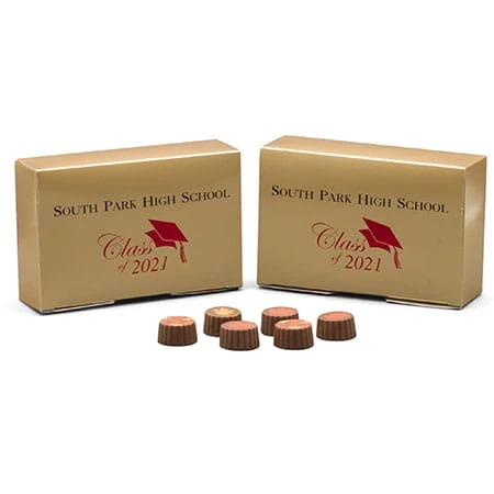 50 Boxes - 1-1/2 lb. Candy & Fudge Boxes - Gold 7" x 4-1/2" x 2"