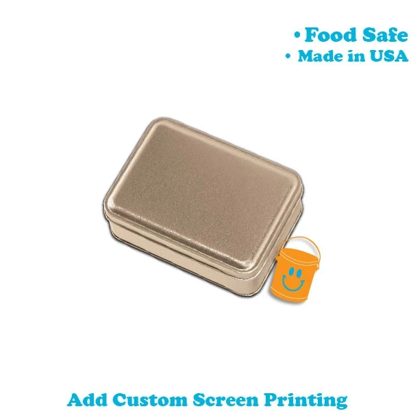 Tin Boxes - Rectangle 3-5/8" Width x 5" Length x 1-5/8" Height - Gold - 48 Tins/Pack