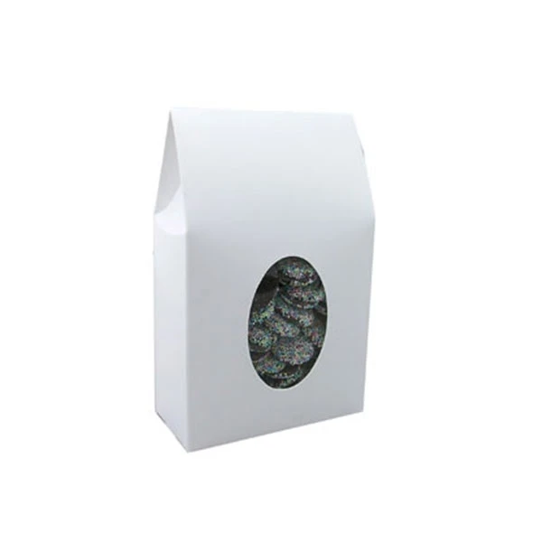 White Tapered Totes with Windows - 4-1/2" x 2" x 7-5/16"