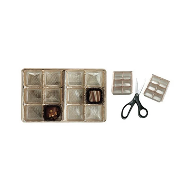 500 Trays - 1/2 lb. Plastic Candy Trays - Silver - 12 Cavities