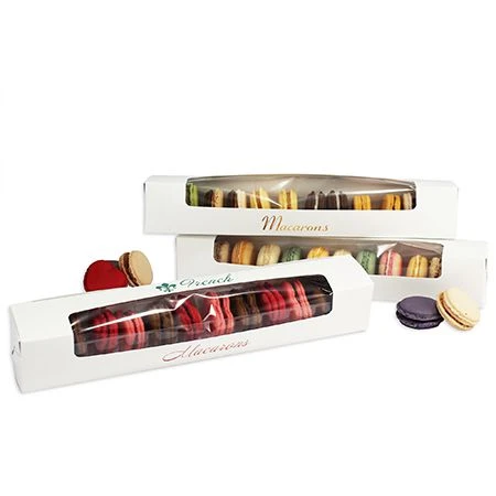Macaron Boxes - 250 Large White with Window (12 Macarons)