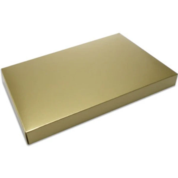 250 Covers - 1-1/2 lb. Candy Box Covers - Gold - 11-3/16" x 7-3/8" x 1-1/8"