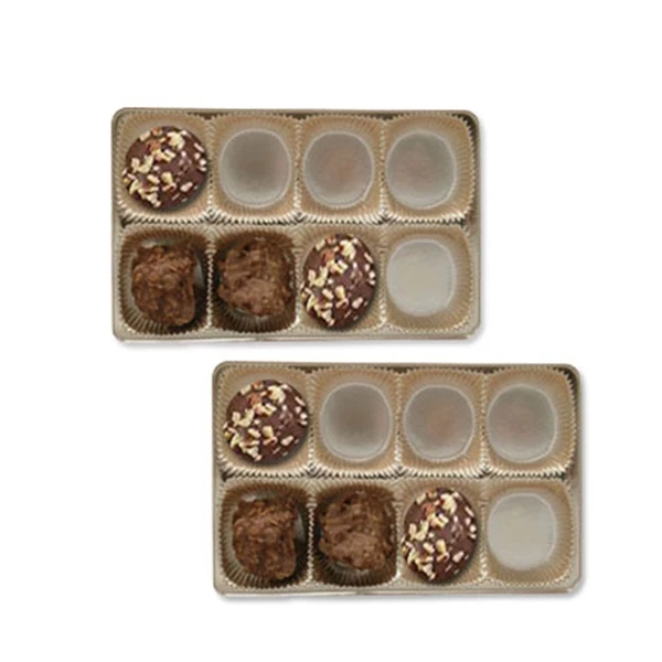 500 Trays - 1/2 lb. Plastic Candy Trays - Gold - 6-15/16" x 4-3/8" x 7/8"