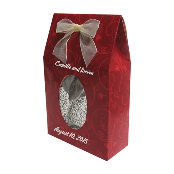 Wholesale Candy Boxes - Red Brocade Tapered Candy Totes