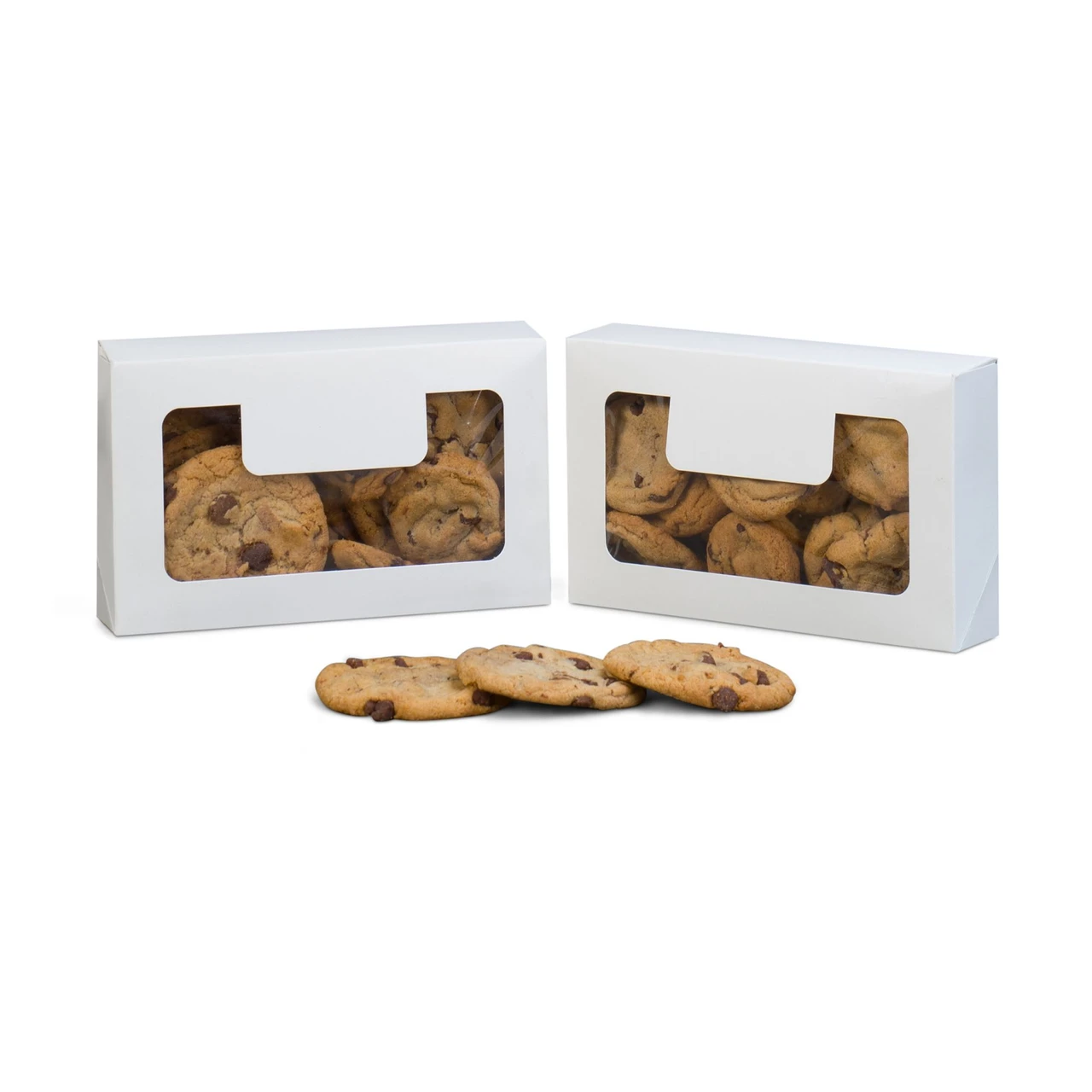 250 Boxes Small Grease Resistant Cookie/Bakery Boxes - White with Window