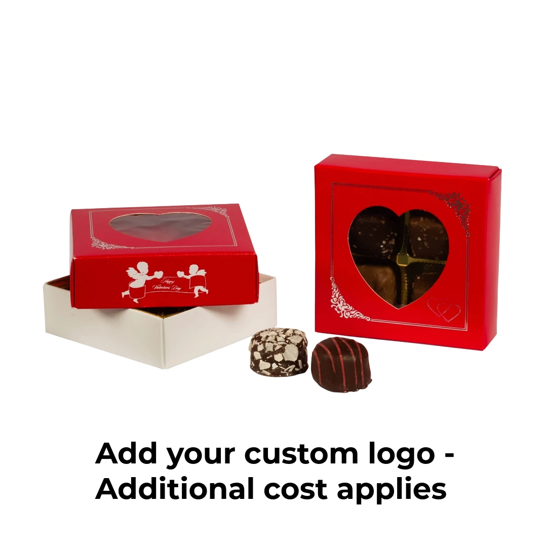 50 Covers - 3 oz. Candy Box Covers- Heart Window Silver Scroll 3-11/16" x 3-11/16" x 1-1/8"