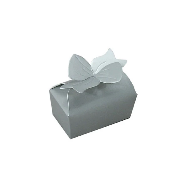 250 Boxes - Small Silver Bow Favor Boxes