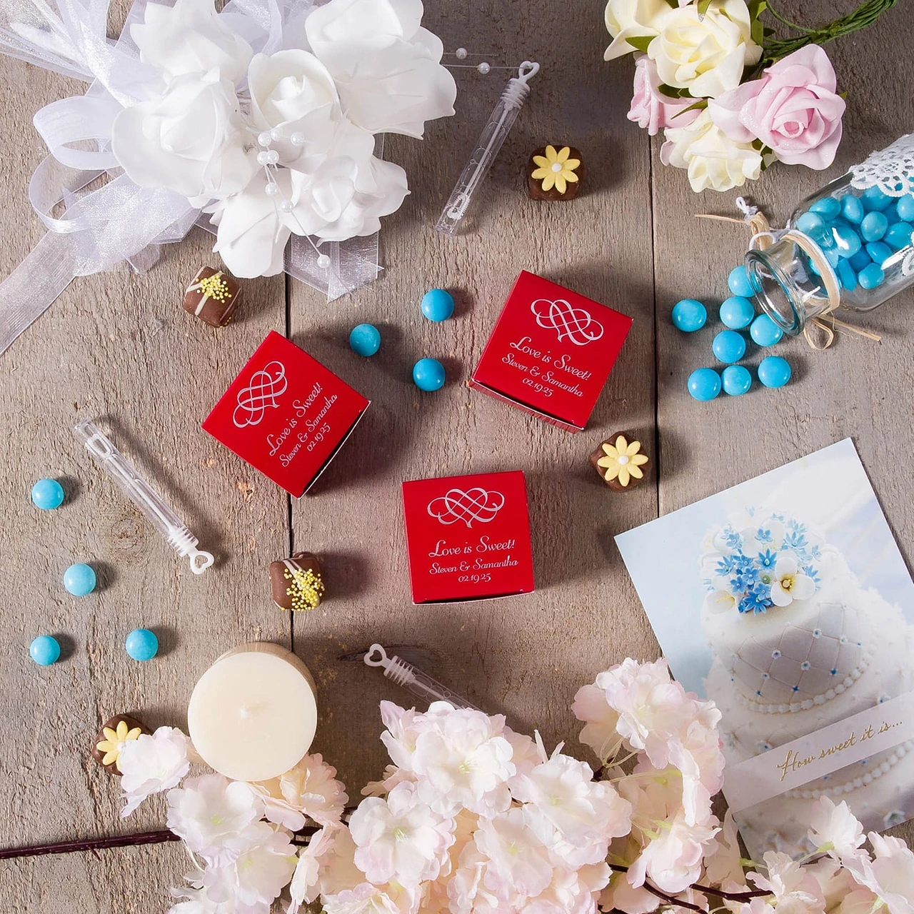 50 Boxes - Red Maxi Candy Favor Boxes
