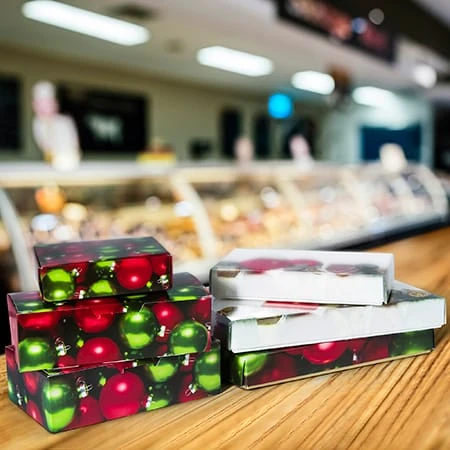 50 Boxes Small Grease Resistant Cookie/Bakery Boxes - Christmas Ornaments