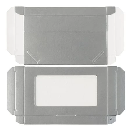 50 Boxes - Silver Business Card Boxes with Windows