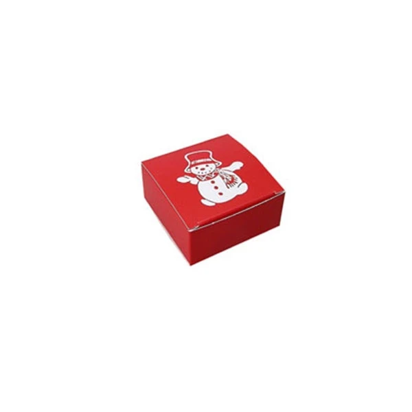 50 Boxes - Maxi Favor Boxes Red with White Snowman