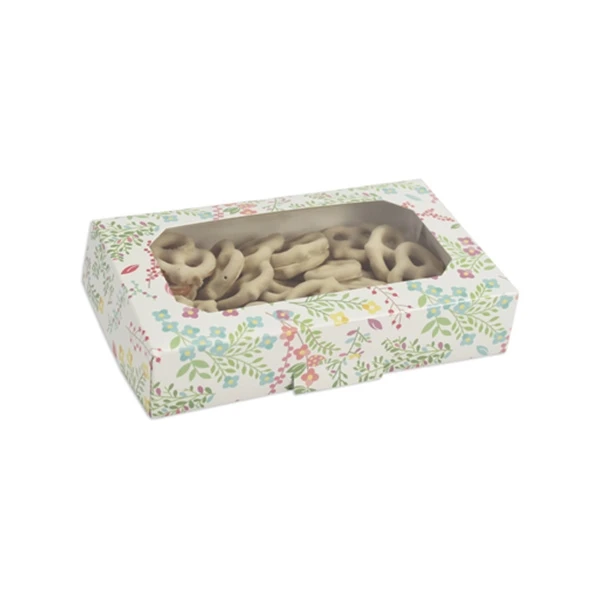 50 Boxes Small Grease Resistant Cookie/Bakery Boxes - Garden with Window
