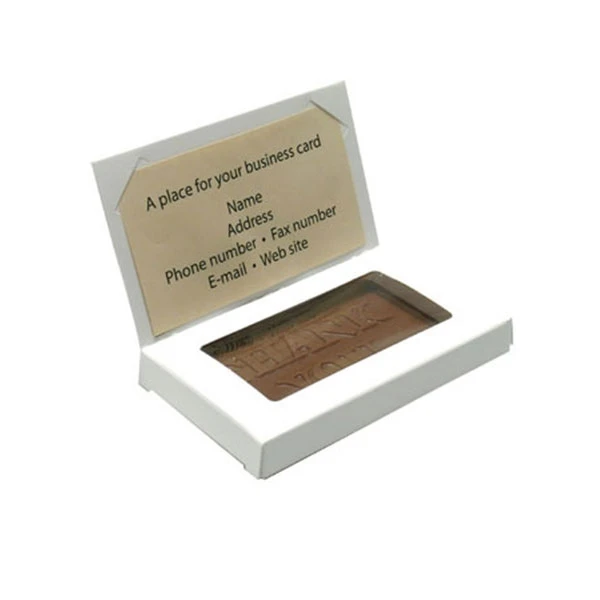 250 Boxes - White Business Card Boxes with Windows-Book Style Flap