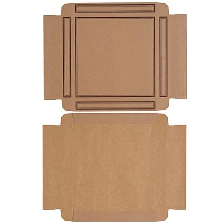 50 Covers - 16 oz. Candy Box Covers - Kraft with Brown Borders - 7-3/4" x 7-3/4" x 1-1/8"