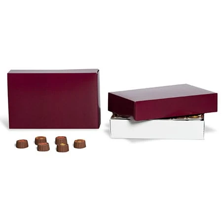 50 2 Layer Covers - 2 lb. Candy-Chocolate Box Covers - Burgundy