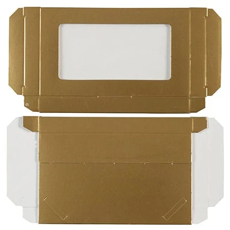 250 Boxes - Gold Business Card Boxes with Windows