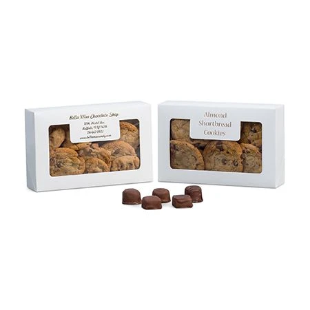 250 Boxes Medium Grease Resistant Cookie/Bakery Boxes - White with Window