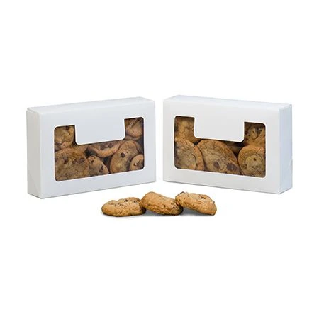250 Boxes Medium Grease Resistant Cookie/Bakery Boxes - White with Window