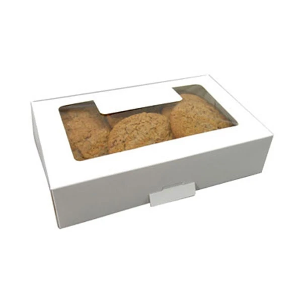 250 Boxes Medium Grease Resistant Cookie/Bakery Boxes - White with Window