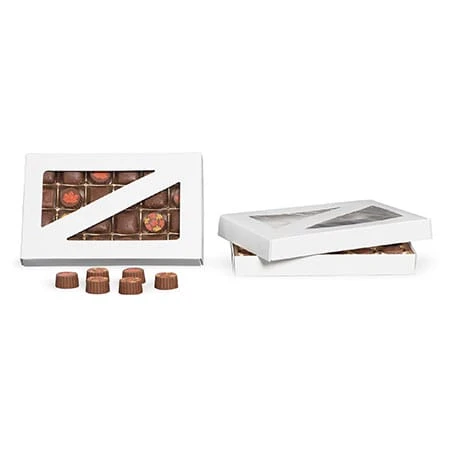 50 Covers - 1 lb. Candy-Chocolate Box Covers - White & Triangle Windows