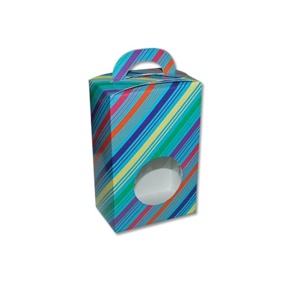 Candy Totes - 1/2 lb. Vertical with Window - Stripes 50 Pcs. (bulk pricing options) 3-1/2" x 2-1/16" x 5-3/8"