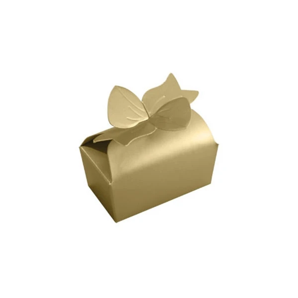 250 Boxes - Small Gold Bow Favor Boxes
