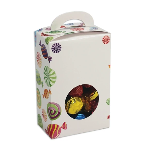 Candy Totes - 1/2 lb. Wrapped Candies Pattern with Window 50 Pcs. (bulk pricing options) 3-1/2" x 2-1/16" x 5-3/8"