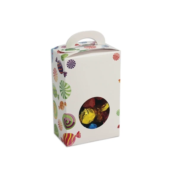 Candy Totes - 1/2 lb. Wrapped Candies Pattern with Window 50 Pcs. (bulk pricing options) 3-1/2" x 2-1/16" x 5-3/8"